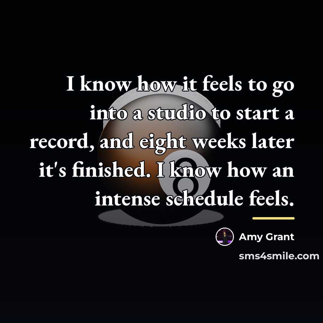 “I know how it feels to go into a studio…” quote by Amy Grant