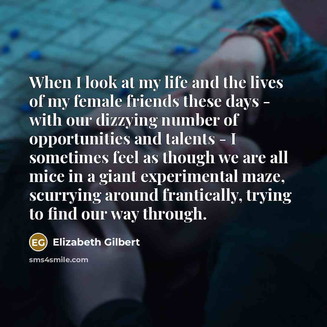“When I look at my life and the lives of…” quote by Elizabeth Gilbert