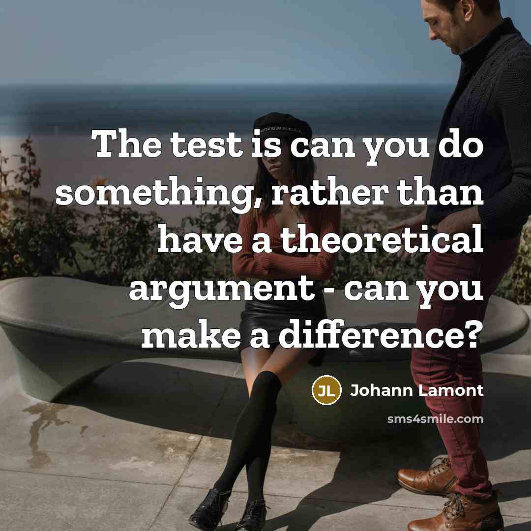 “The test is can you do something, rather than have…” quote by Johann Lamont