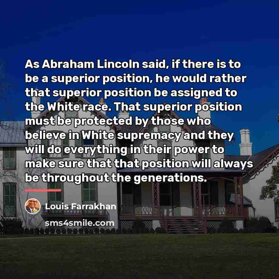 “As Abraham Lincoln said, if there is to be a…” quote by Louis Farrakhan