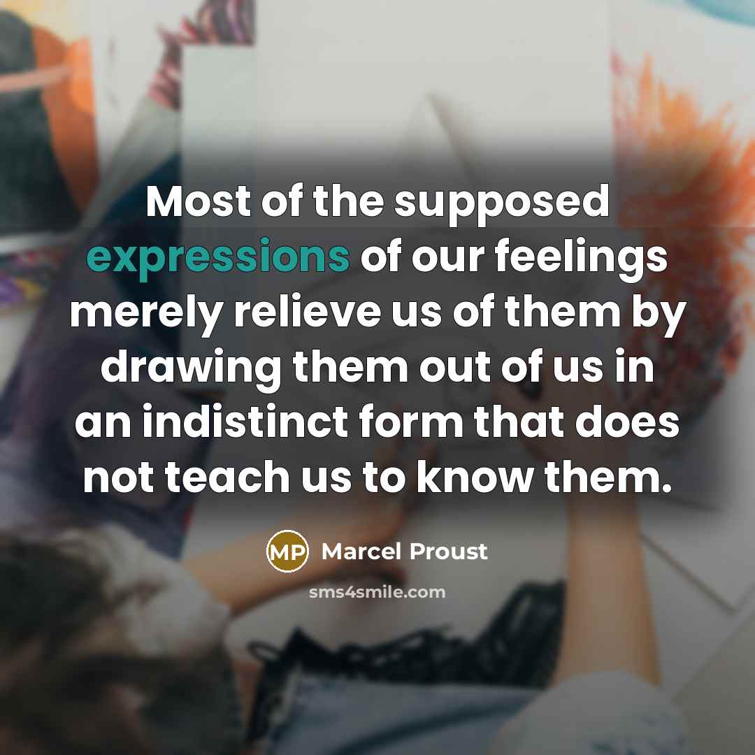 “Most of the supposed expressions of our feelings merely relieve…” quote by Marcel Proust