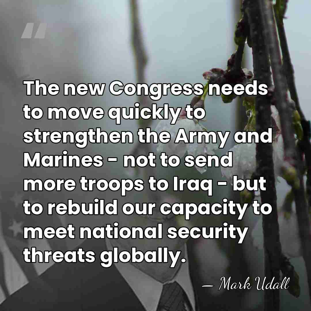 The new Congress needs to move quickly to strengthen the Army and&hellip; - Mark Udall