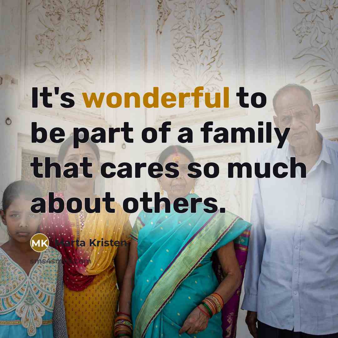 “It's wonderful to be part of a family that cares…” quote by Marta Kristen