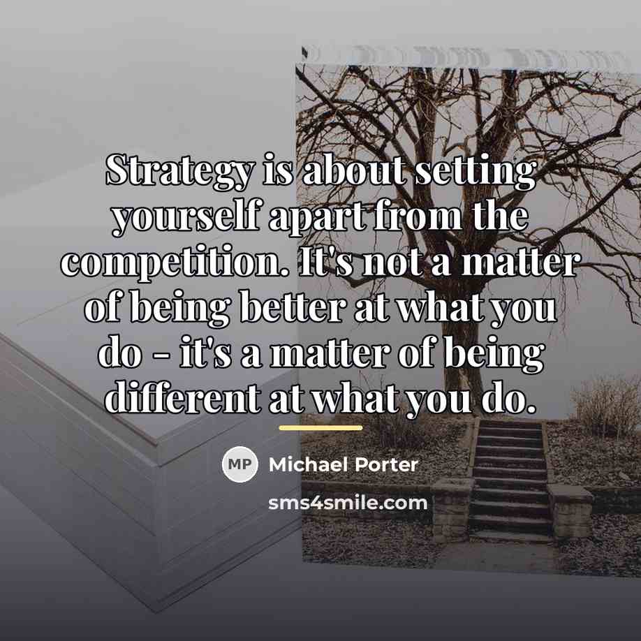 “Strategy is about setting yourself apart from the competition. It's…” quote by Michael Porter