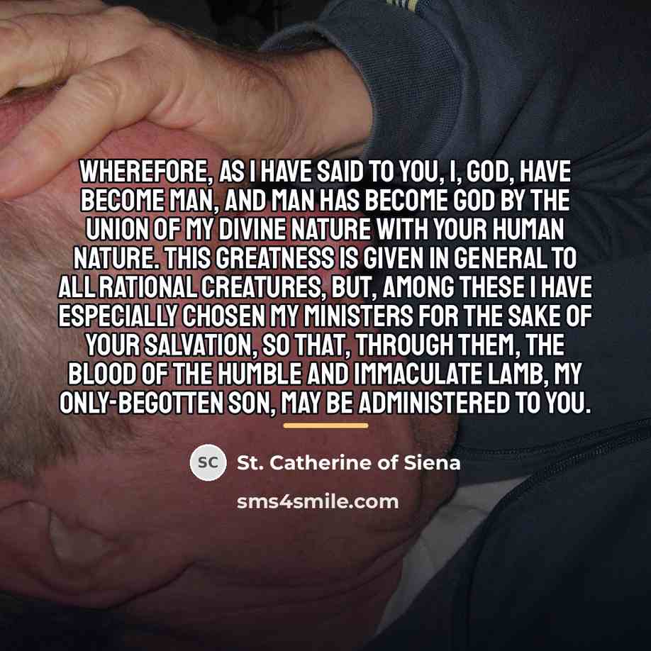 “Wherefore, as I have said to you, I, God, have…” quote by St. Catherine of Siena