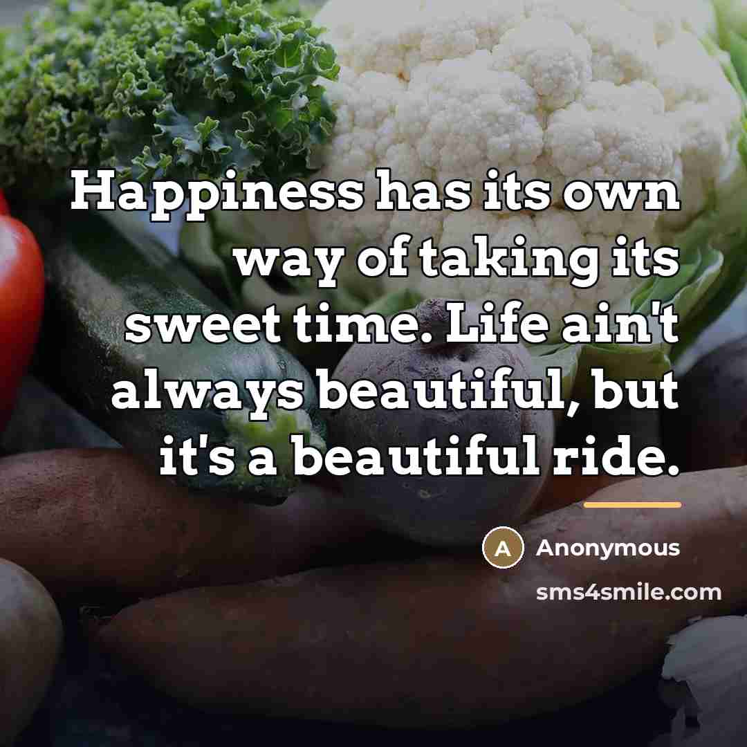 “Happiness has its own way of taking its sweet time.…” quote by Anonymous