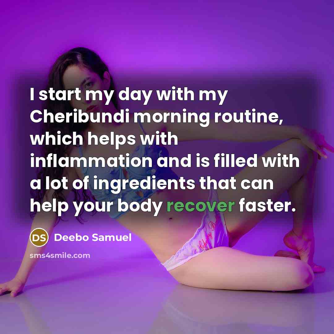 “I start my day with my Cheribundi morning routine, which…” quote by Deebo Samuel