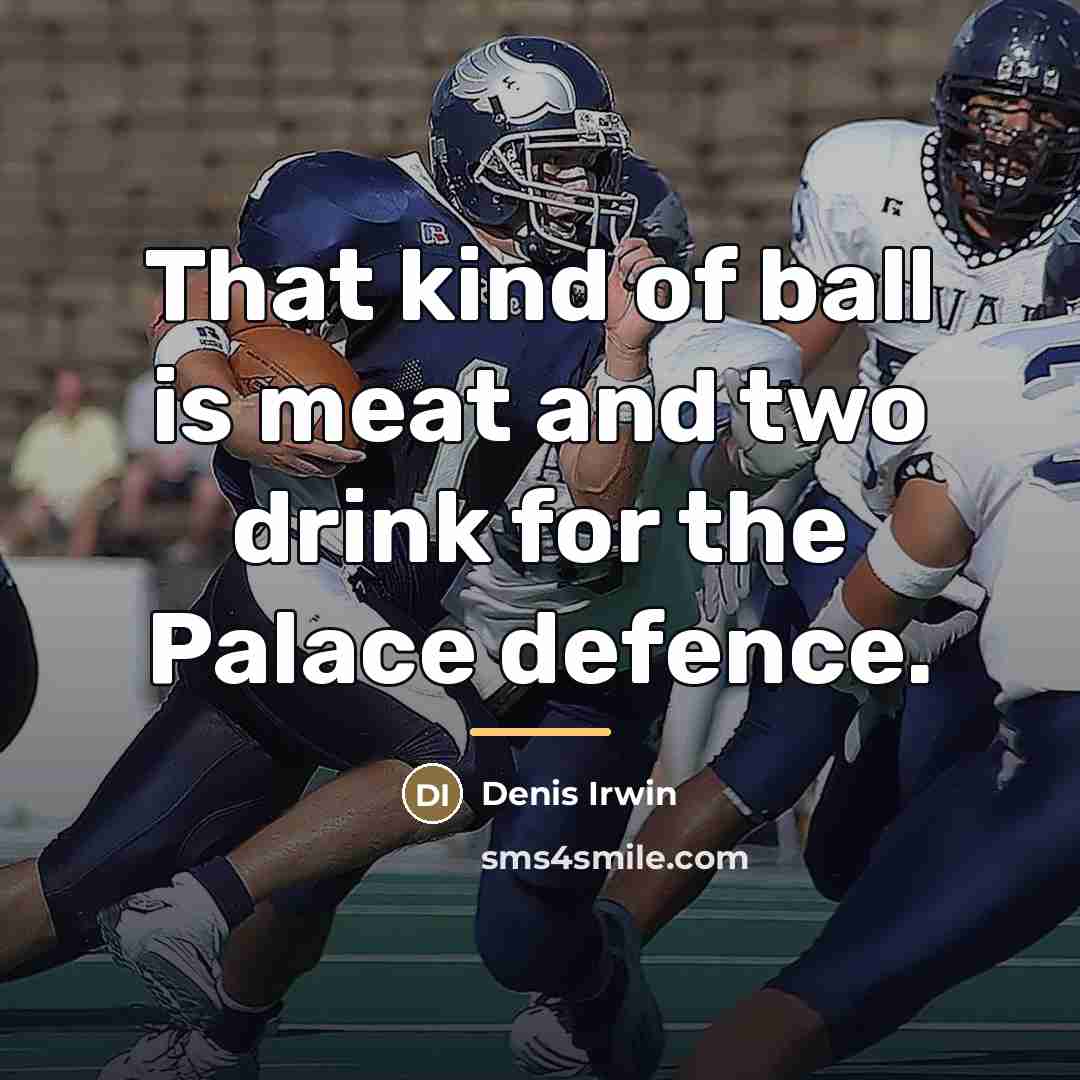 “That kind of ball is meat and two drink for…” quote by Denis Irwin