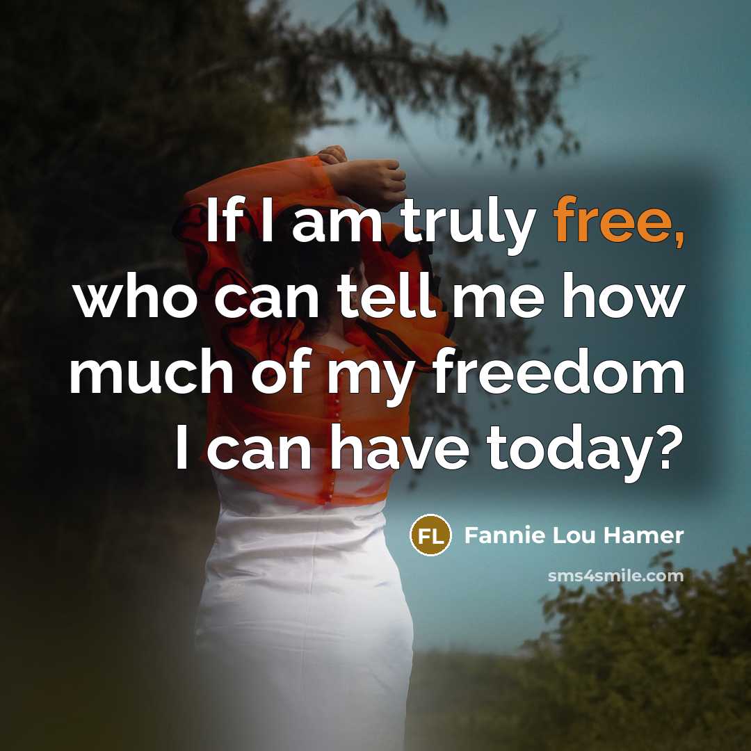 “If I am truly free, who can tell me how…” quote by Fannie Lou Hamer