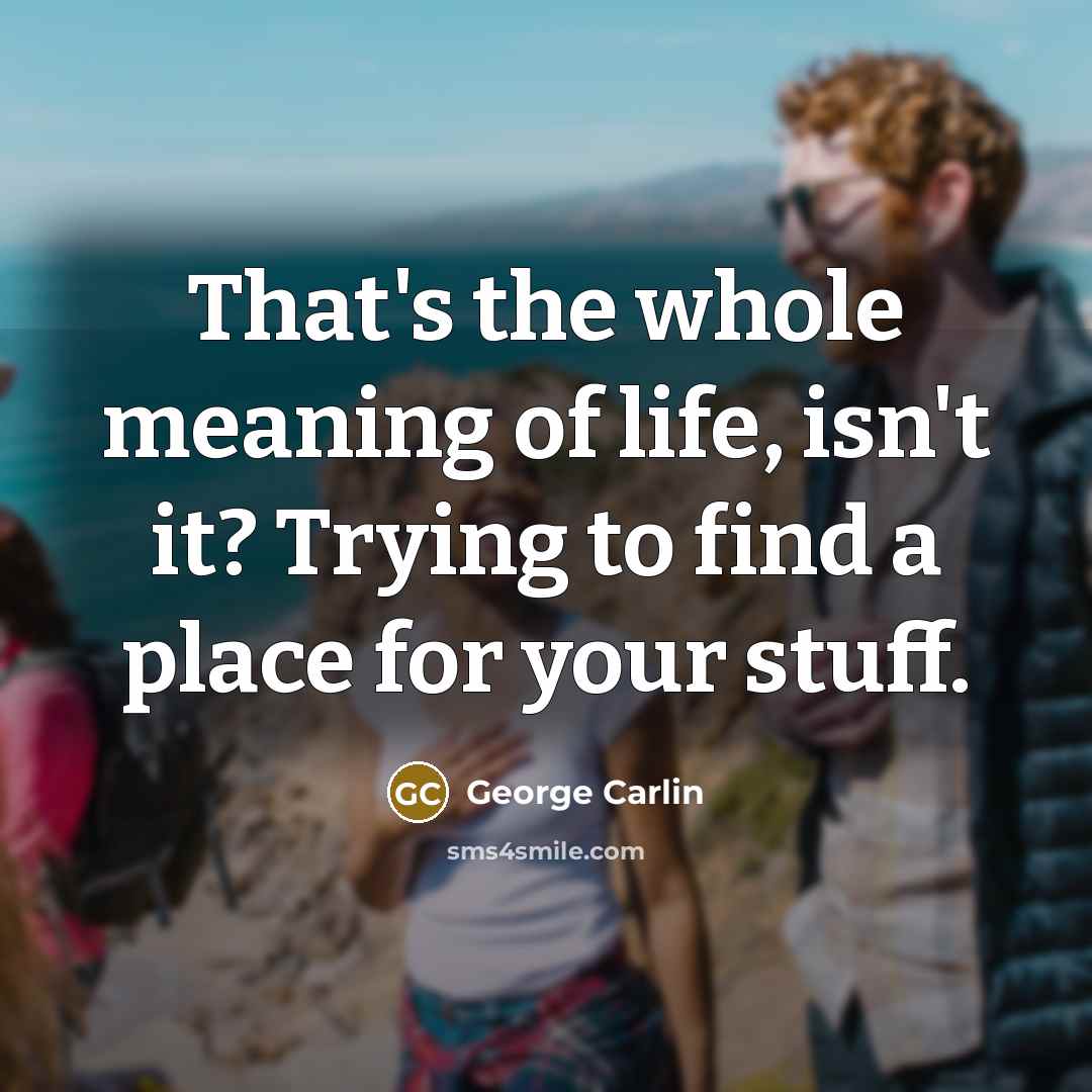 “That's the whole meaning of life, isn't it? Trying to…” quote by George Carlin