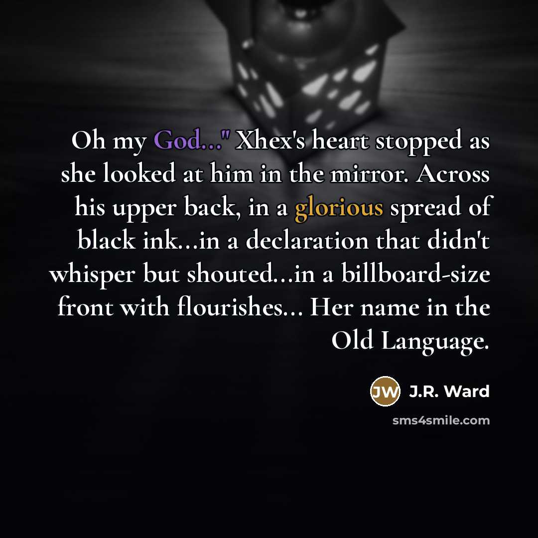 “Oh my God..." Xhex's heart stopped as she looked at…” quote by J.R. Ward