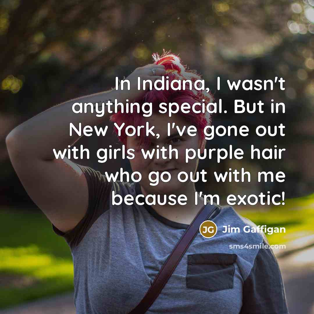 “In Indiana, I wasn't anything special. But in New York,…” quote by Jim Gaffigan