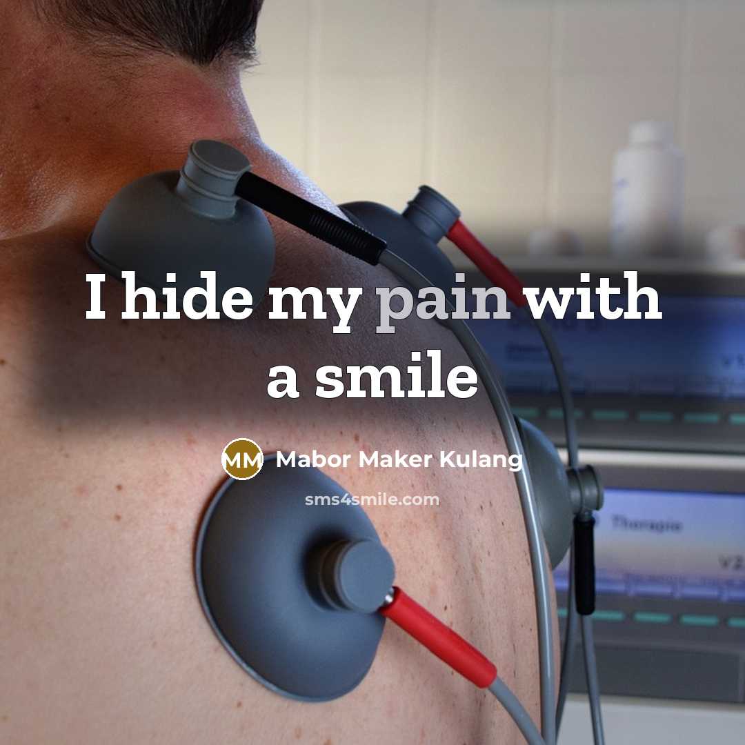 “I hide my pain with a smile” quote by Mabor Maker Kulang