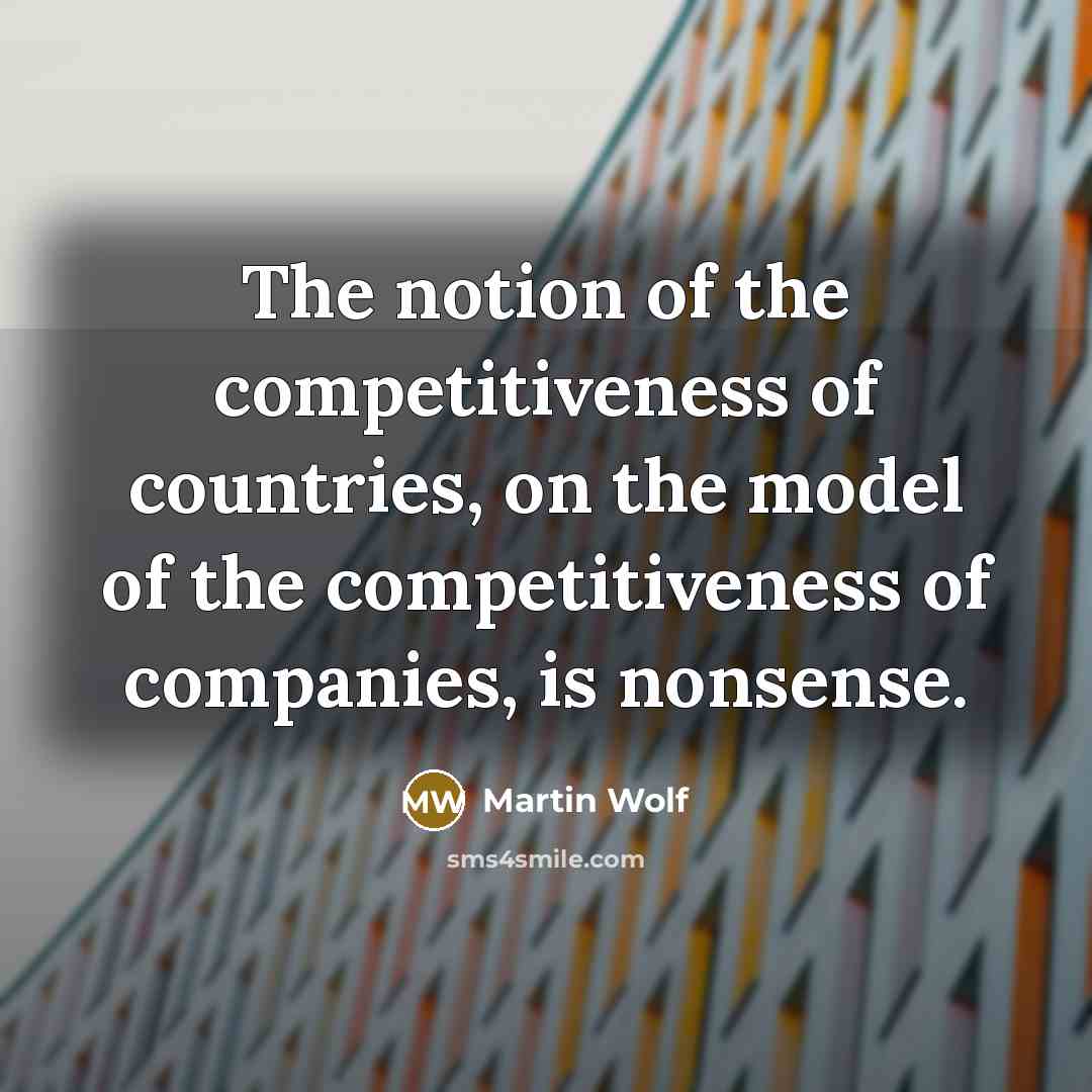 “The notion of the competitiveness of countries, on the model…” quote by Martin Wolf