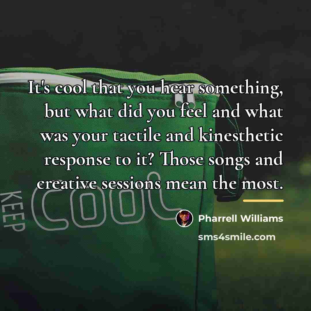 “It's cool that you hear something, but what did you…” quote by Pharrell Williams
