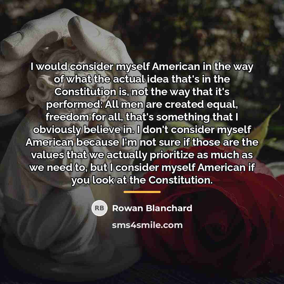 “I would consider myself American in the way of what…” quote by Rowan Blanchard