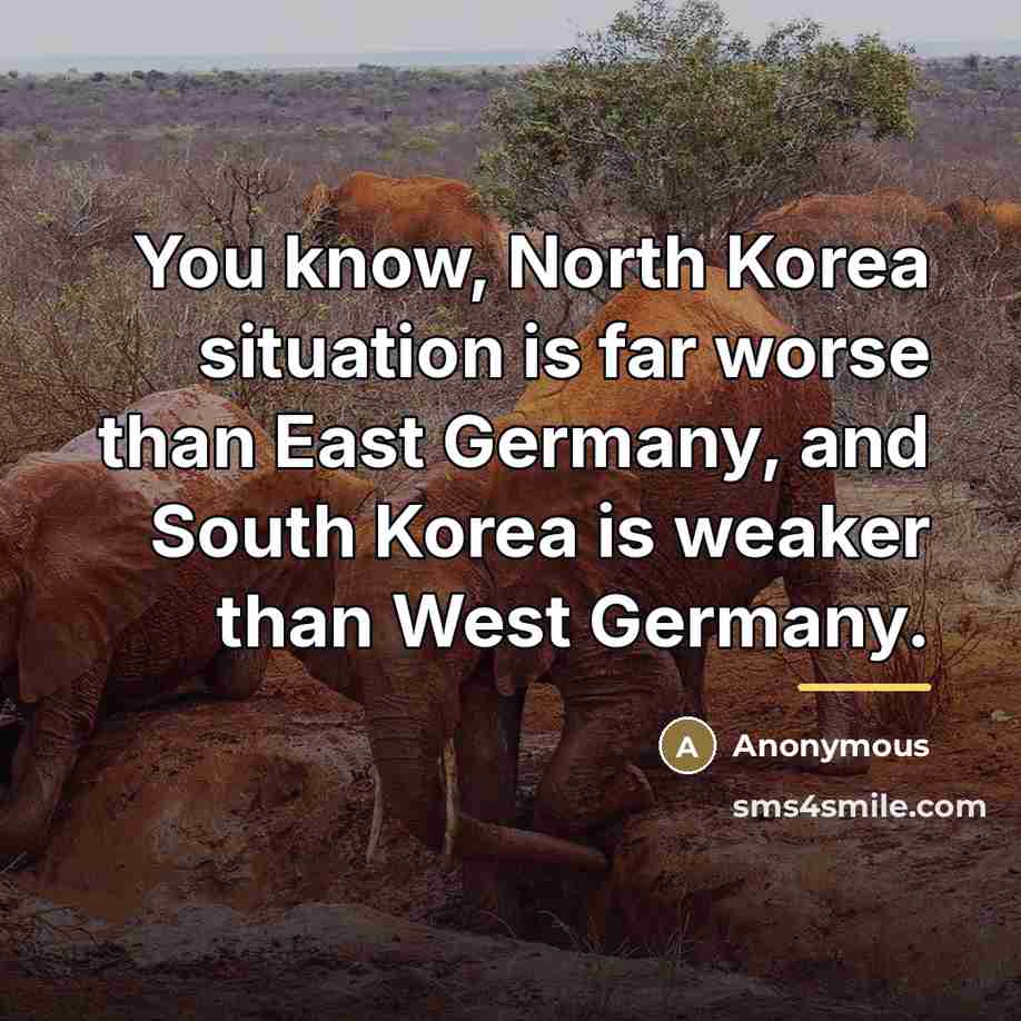 “You know, North Korea situation is far worse than East…” quote by Anonymous