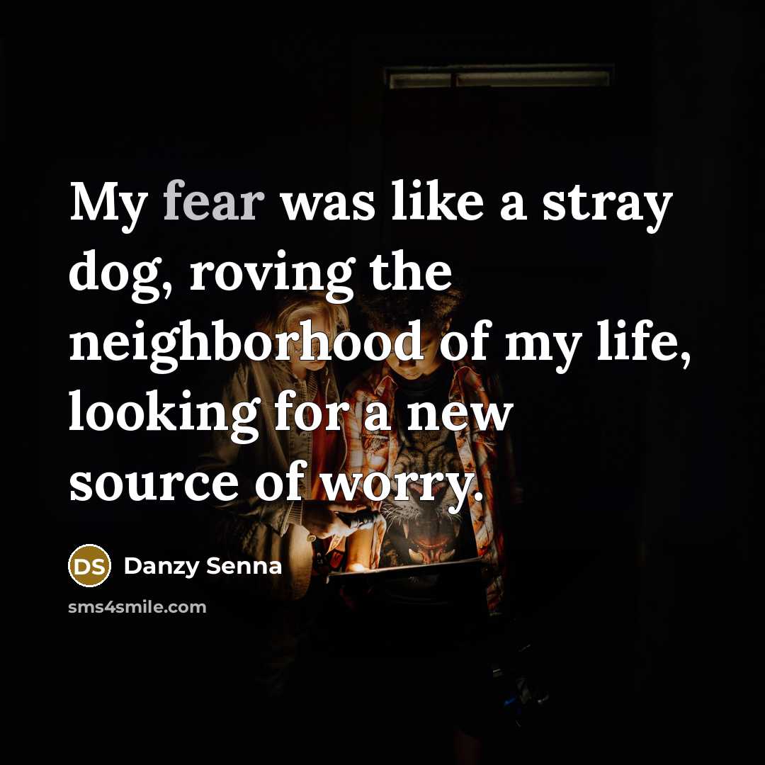 “My fear was like a stray dog, roving the neighborhood…” quote by Danzy Senna