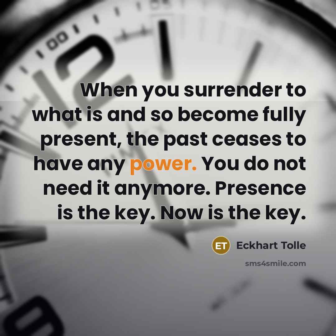 “When you surrender to what is and so become fully…” quote by Eckhart Tolle