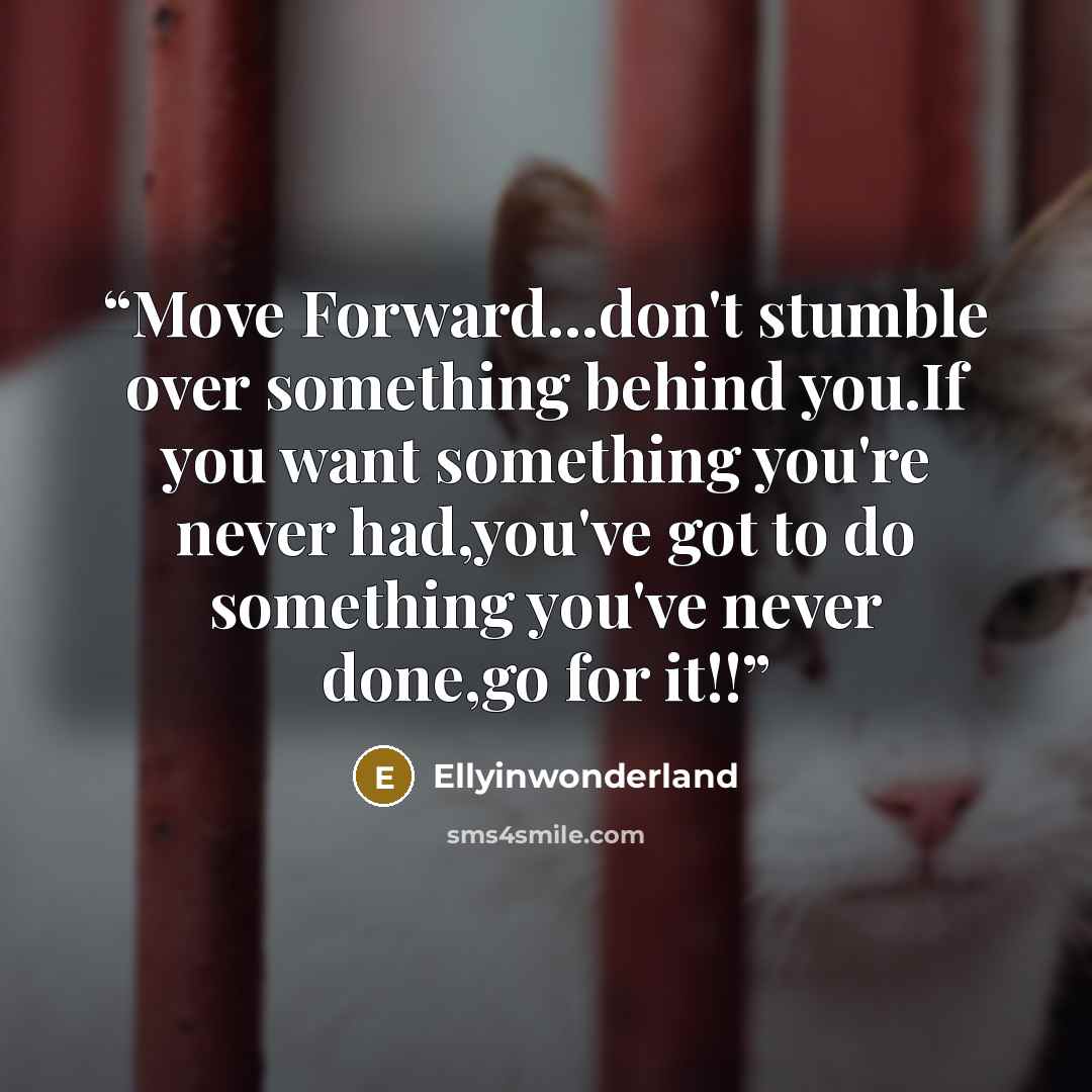 “Move Forward...don't stumble over something behind you.If you want something you're never had,you've got to do something you've never done,go for it!!” quote by Ellyinwonderland