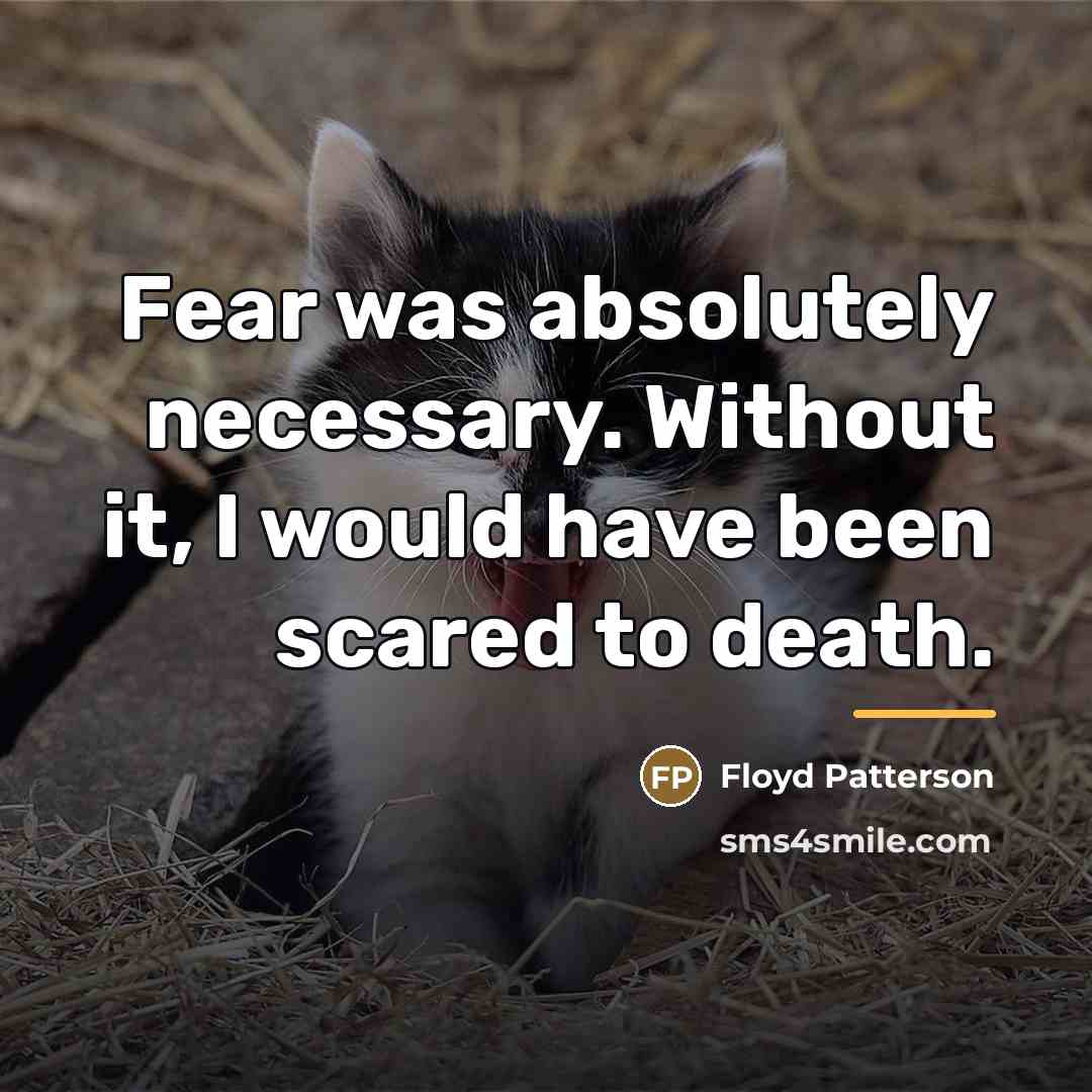 “Fear was absolutely necessary. Without it, I would have been…” quote by Floyd Patterson