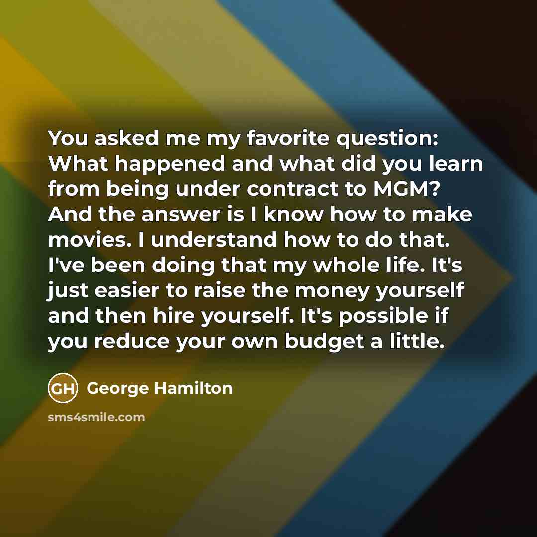 “You asked me my favorite question: What happened and what…” quote by George Hamilton