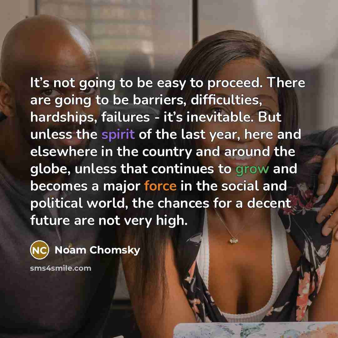 “It’s not going to be easy to proceed. There are…” quote by Noam Chomsky