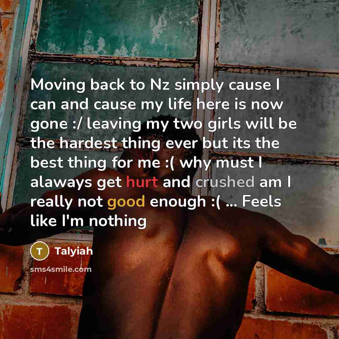 “Moving back to Nz simply cause I can and cause…” quote by Talyiah