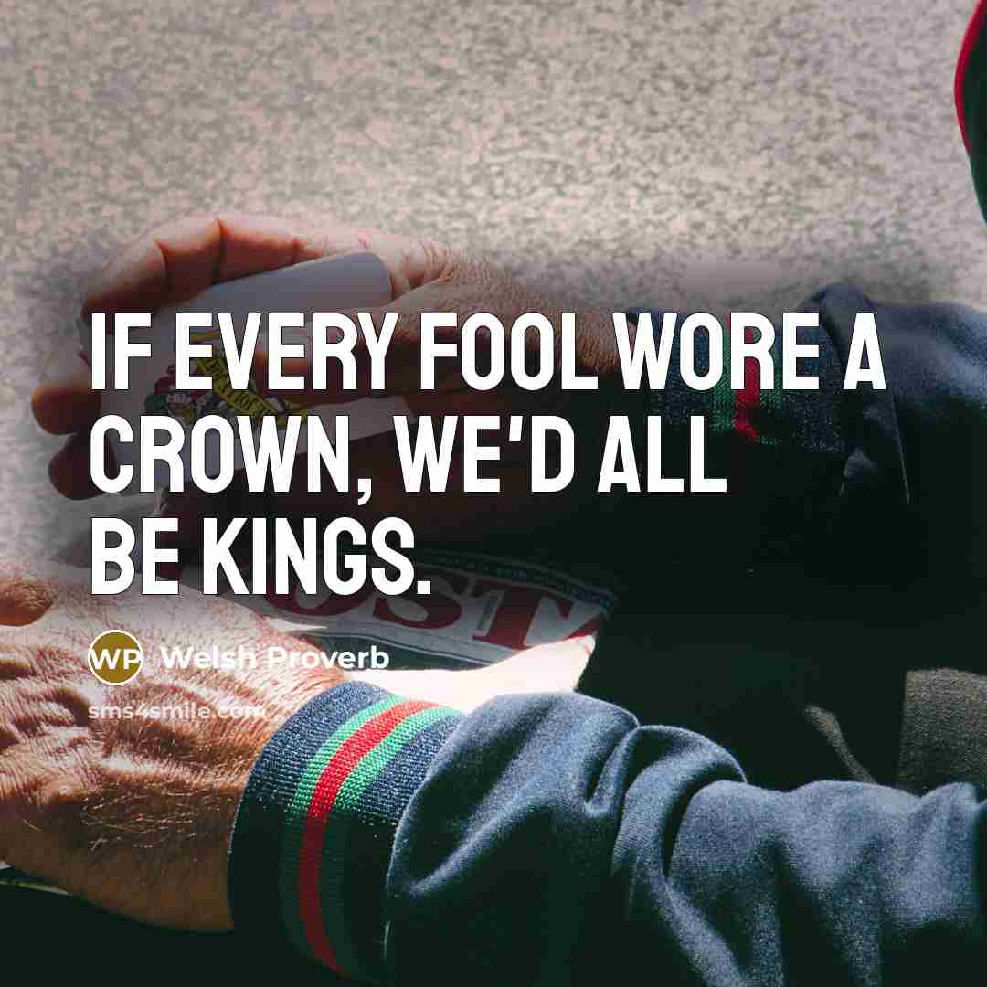 “If every fool wore a crown, we'd all be kings.…” quote by Welsh Proverb