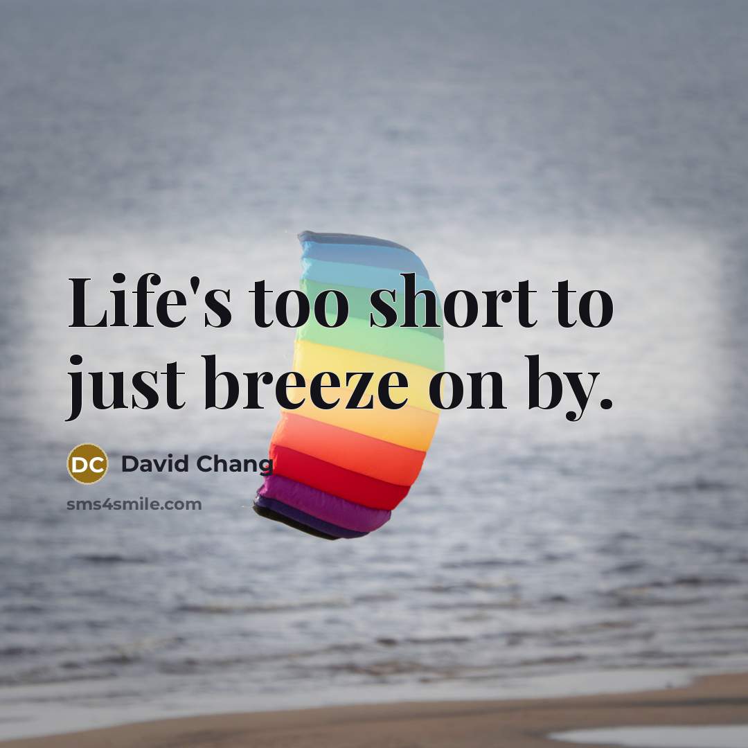 “Life's too short to just breeze on by.…” quote by David Chang