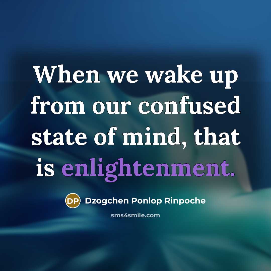 “When we wake up from our confused state of mind,…” quote by Dzogchen Ponlop Rinpoche