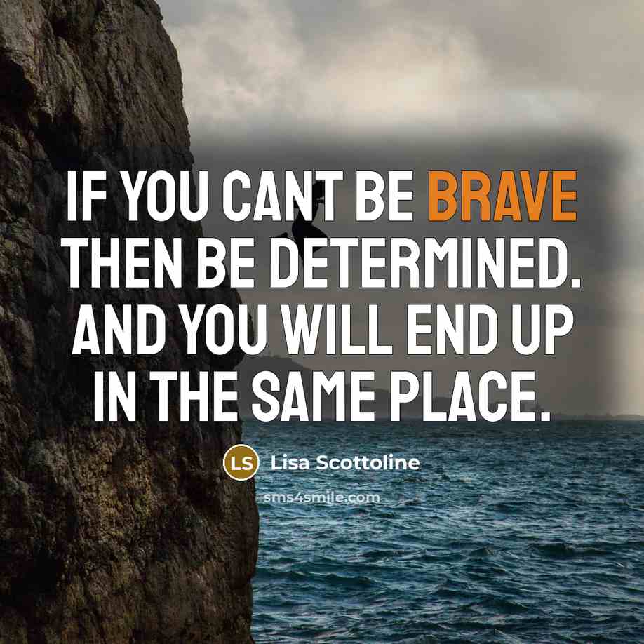 “If you cant be brave then be determined. And you…” quote by Lisa Scottoline