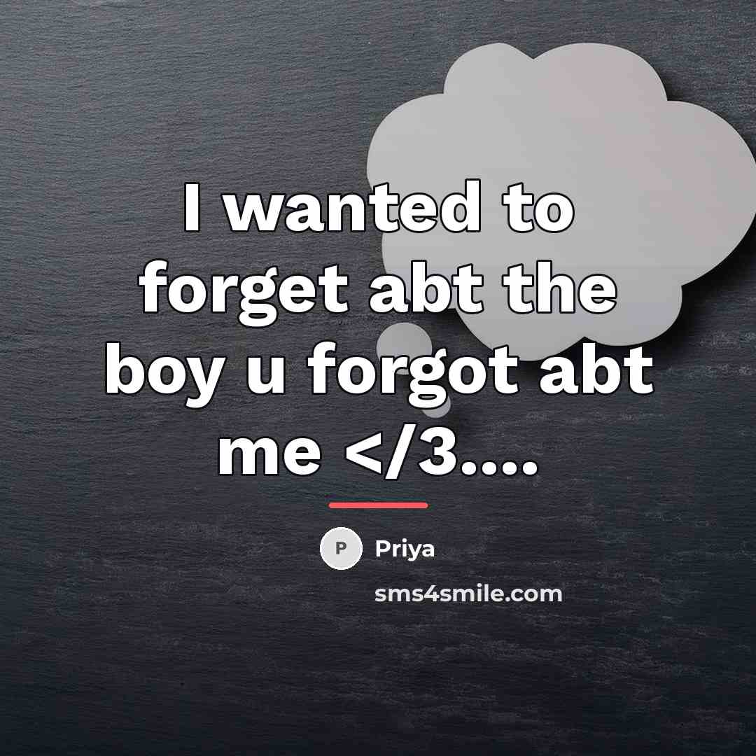 “I wanted to forget abt the boy u forgot abt…” quote by Priya