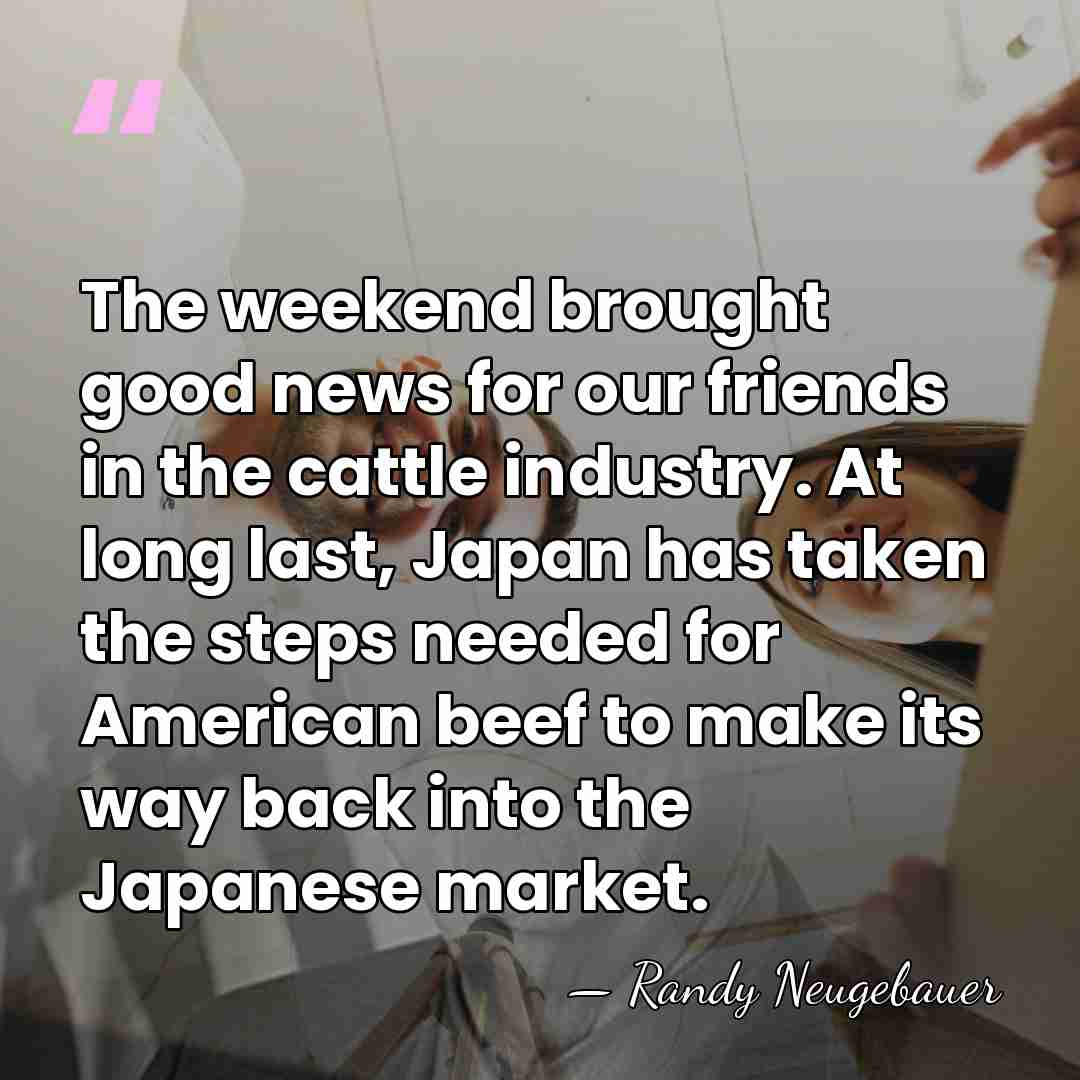 The weekend brought good news for our friends in the cattle industry.&hellip; - Randy Neugebauer