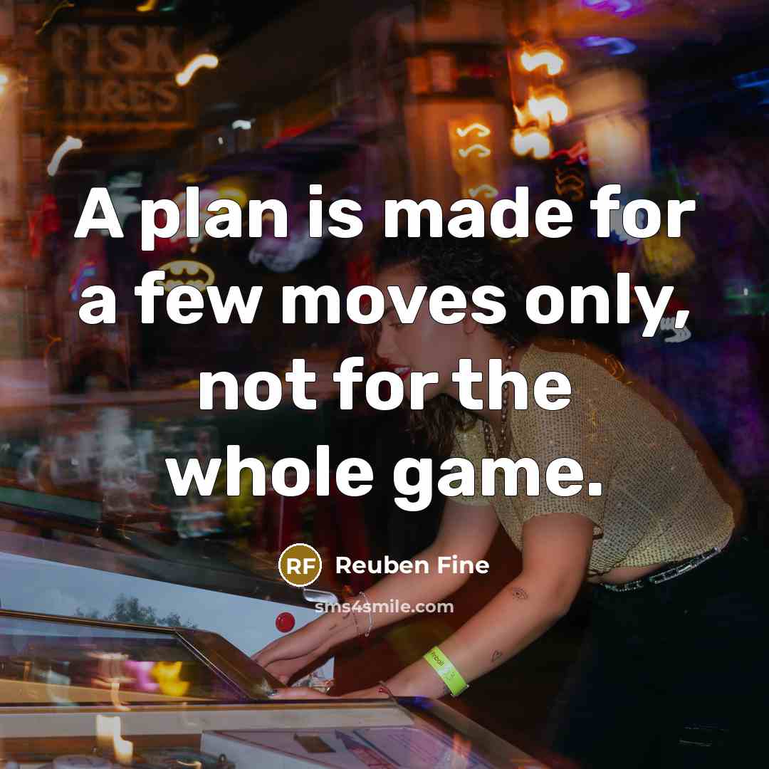 “A plan is made for a few moves only, not…” quote by Reuben Fine