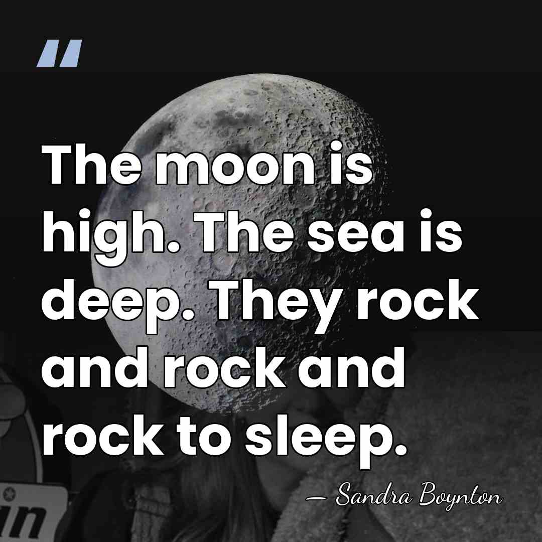 The moon is high. The sea is deep. They rock and rock&hellip; - Sandra Boynton