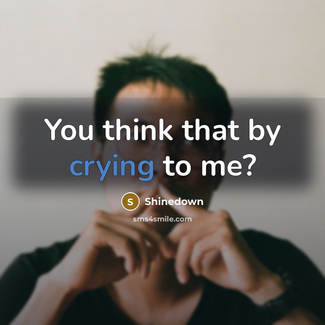 “You think that by crying to me?…” quote by Shinedown