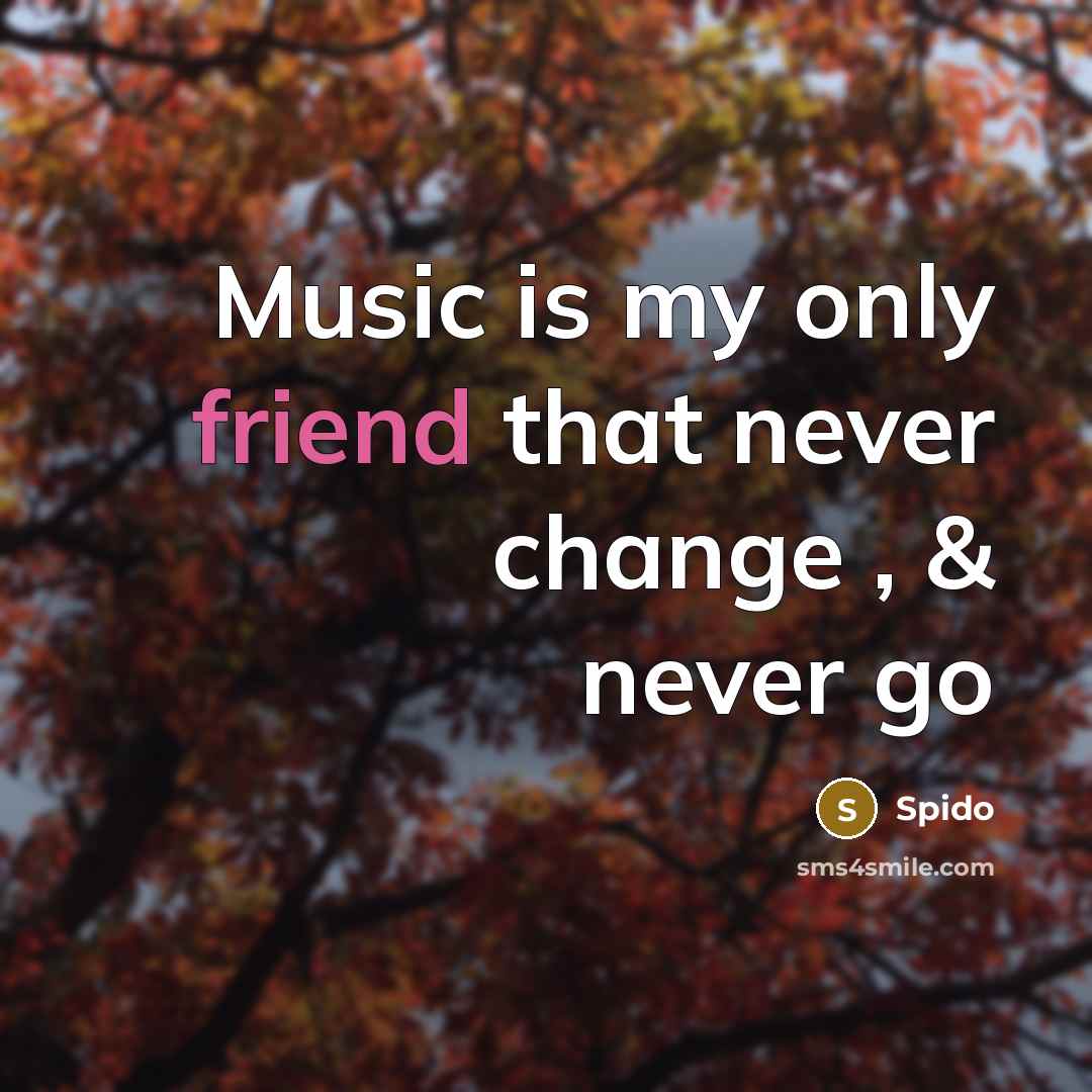 “Music is my only friend that never change , &…” quote by Spido