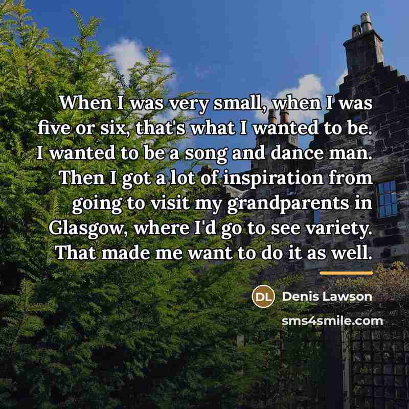 “When I was very small, when I was five or…” quote by Denis Lawson