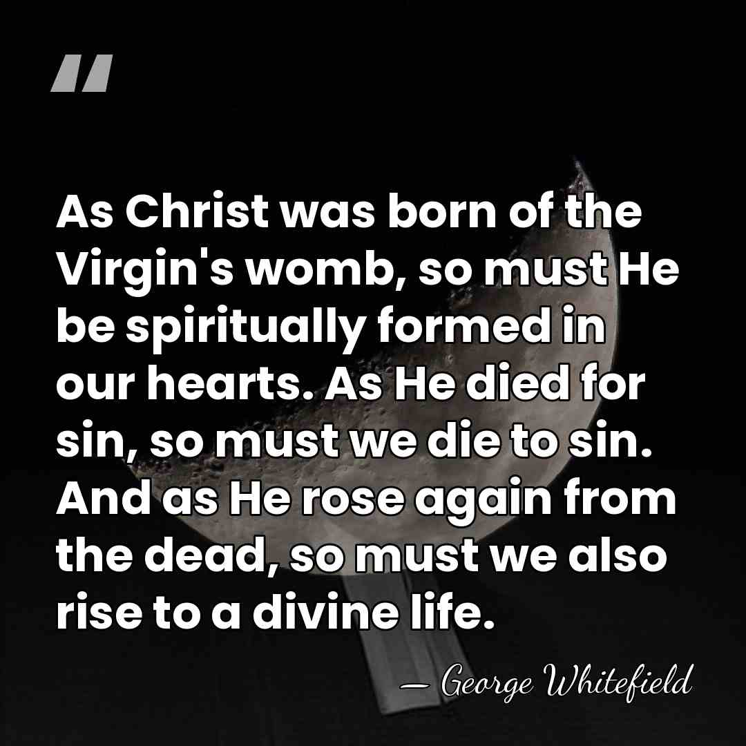 As Christ was born of the Virgin's womb, so must He be&hellip; - George Whitefield