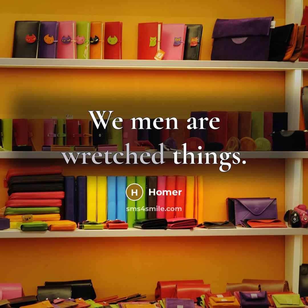“We men are wretched things.…” quote by Homer