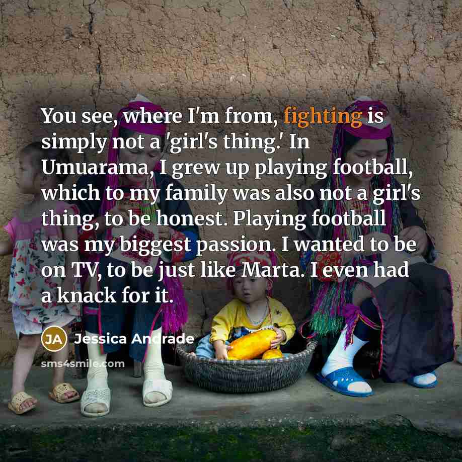 “You see, where I'm from, fighting is simply not a…” quote by Jessica Andrade