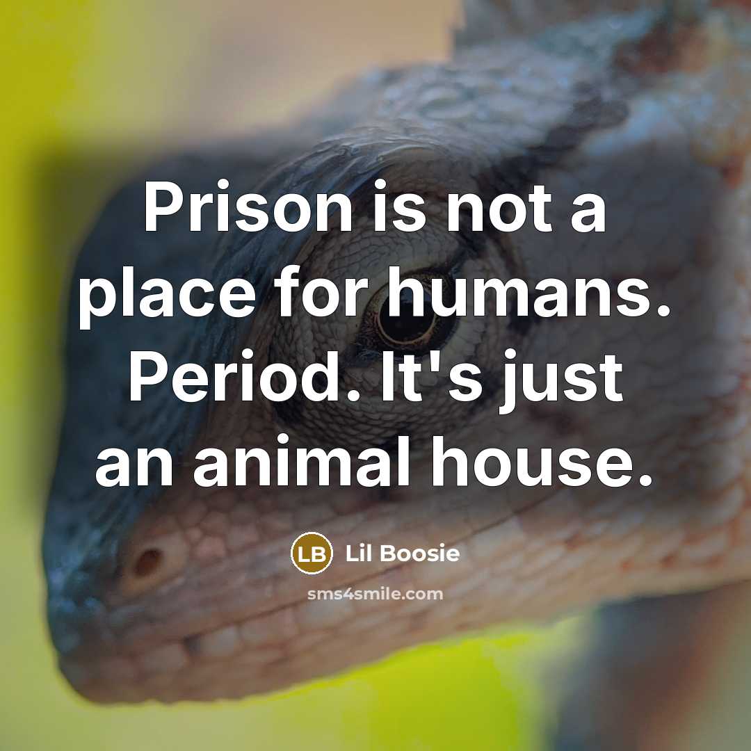 “Prison is not a place for humans. Period. It's just…” quote by Lil Boosie