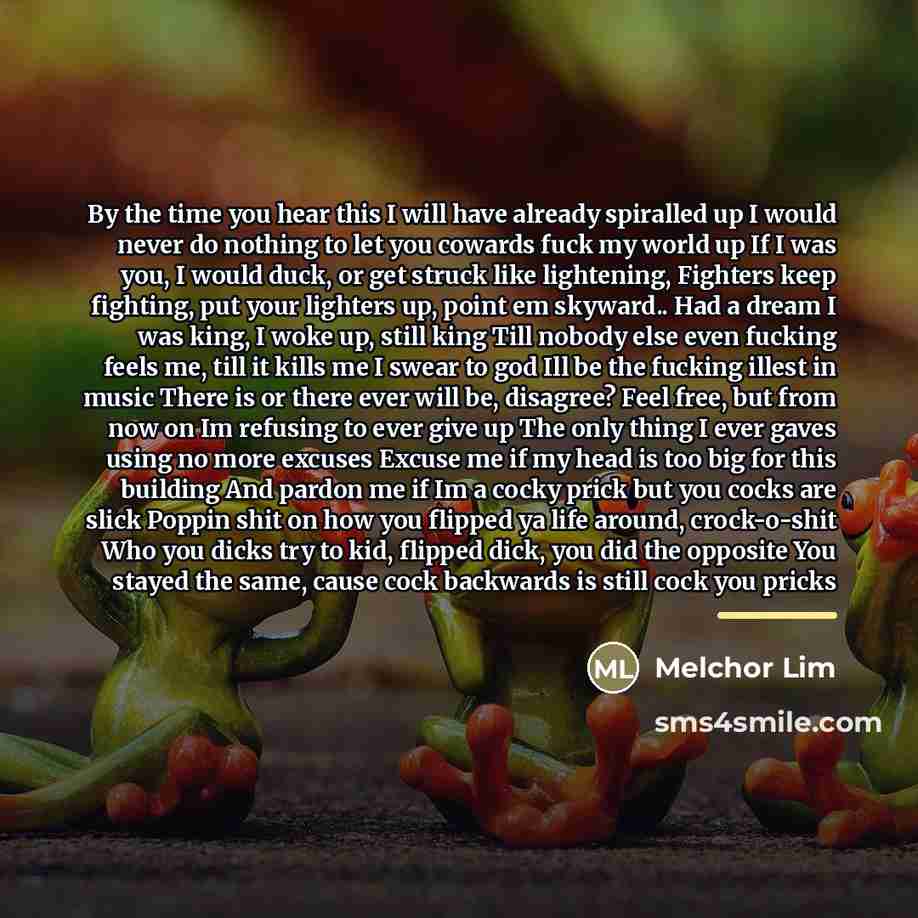 “By the time you hear this I will have already…” quote by Melchor Lim