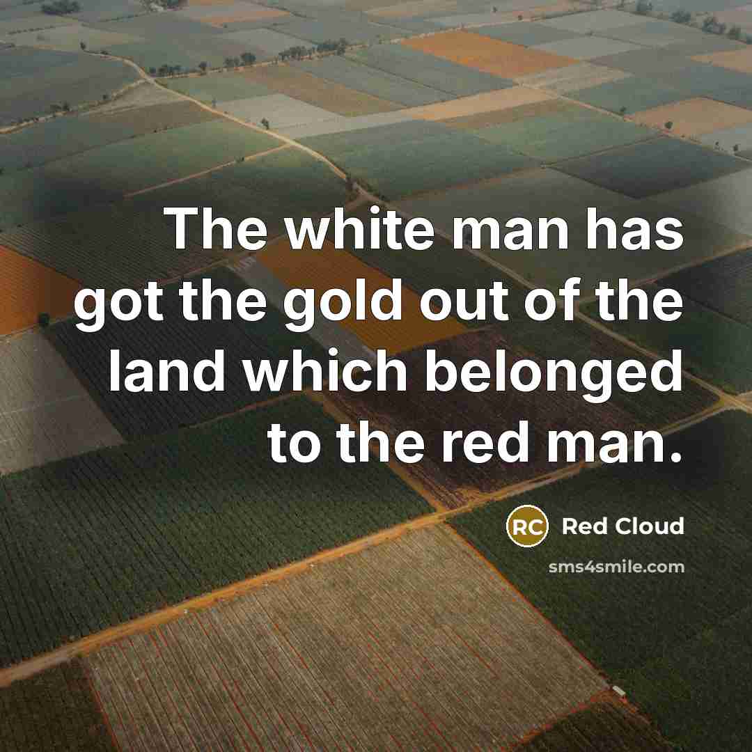 “The white man has got the gold out of the…” quote by Red Cloud