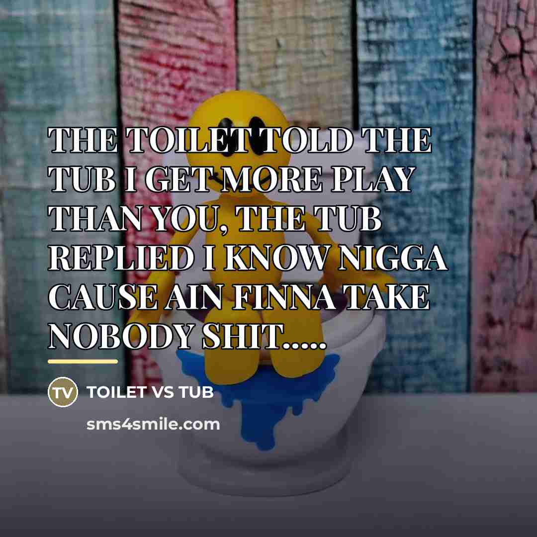 “THE TOILET TOLD THE TUB I GET MORE PLAY THAN…” quote by TOILET VS TUB