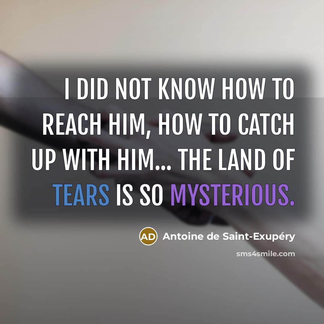 “I did not know how to reach him, how to…” quote by Antoine de Saint-Exupery