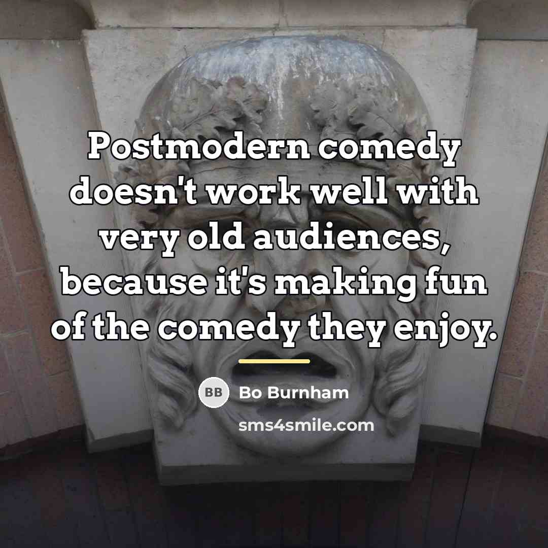 “Postmodern comedy doesn't work well with very old audiences, because…” quote by Bo Burnham