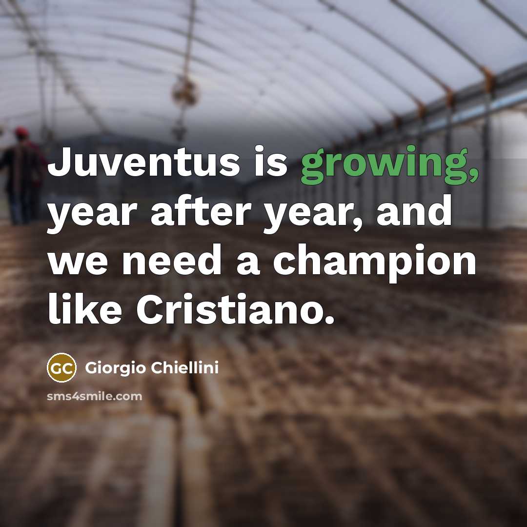 “Juventus is growing, year after year, and we need a…” quote by Giorgio Chiellini