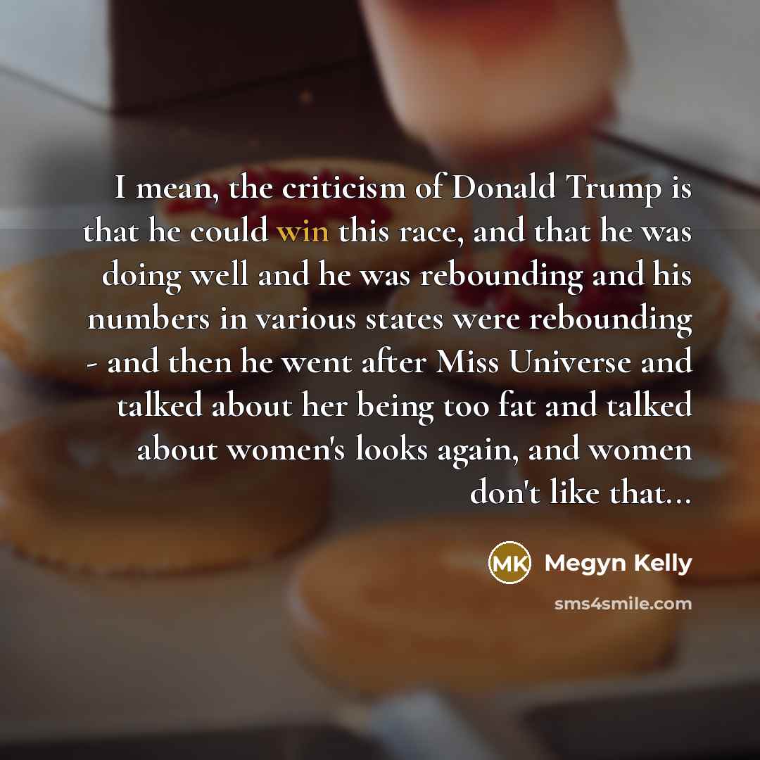 “I mean, the criticism of Donald Trump is that he…” quote by Megyn Kelly